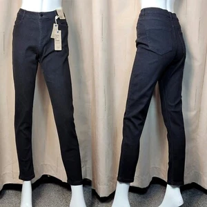 JEANS M&S tiro medio y pierna delgada ~ talla 12 regular ~ NEGROS - Imagen 1 de 6