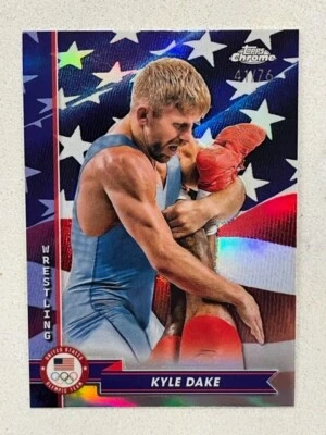 KYLE DAKE 2024 Topps Chrome U.S. Olympic card #9 US FLAG Refractor # 41/76 - Image 1 of 2