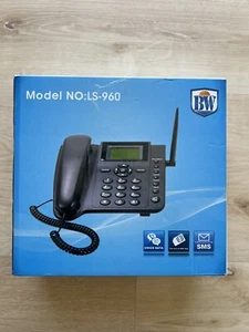 Téléphone de bureau fixe sans fil quadribande fonction SMS blanc modèle #LS-960 - Photo 1/6