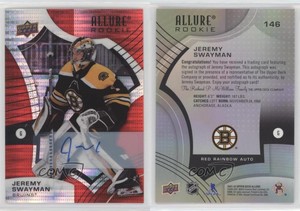 2021-22 Upper Deck Allure Rookies Red Rainbow Jeremy Swayman #146 Rookie Auto RC
