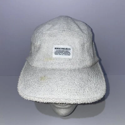 Norse Projects 5 Panel Cap White Fleece Made in USA - Image 1 of 4