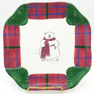 Square Snow Bear Plate Pfaltzgraff Polar Bear - Picture 1 of 3