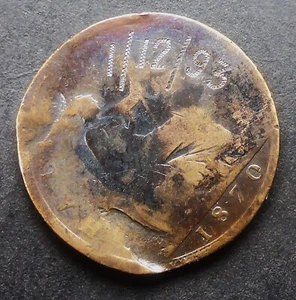 FECHA GRABADA 1870 Y FECHA RAYADA GRAN BRETAÑA PUEDE ENVIAR $1,99 - Imagen 1 de 3