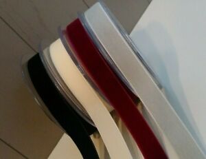 16mm Wide Velvet Ribbon in Black, Wine Red, Silver or Eggshell