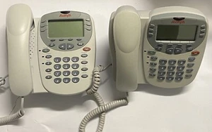 LOT 2 Avaya 2410 Digital Display Office Business Telephone Phone White Handset - Picture 1 of 5