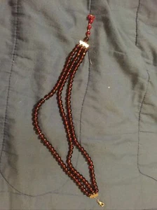 VINTAGE BRAIDED 3 STRAND GLASS BEAD NECKLACE - With Clasp - Picture 1 of 3