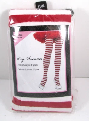 NEW Women's Nylon Striped Tights Leg Avenue 7100Q PLUS size 3X/4X - Image 1 of 3