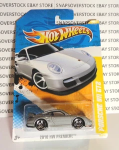 2010 HOT WHEELS PREMIERE GRAU PORSCHE 911 GT2, HW #15 INTERNATIONALE KARTE, SELTEN - Bild 1 von 9