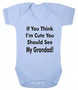 Süßer Opa lustiger blauer weicher Baumwollbody neu Baby Geschenk Enkel - Bild 1 von 1