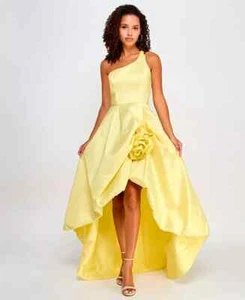 Violet Weekend One-Shoulder Rosette Gown Juniors' 5/6 Lemonade Side Zip Closure - Picture 1 of 15