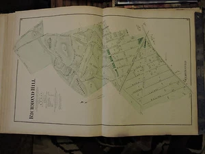 Original 1873 MAP Long Island RICHMOND HILL Queens New York City  15.5 x 24"  - Picture 1 of 1