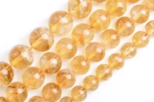 Genuine Natural Yellow Citrine Beads Grade A+ Round Loose Beads 8/9/10MM - Picture 1 of 3
