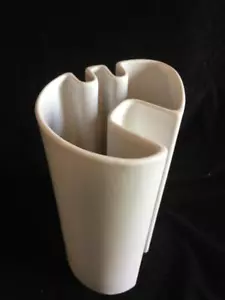 Angelo Mangiarotti White Ceramic Brambilla Brothers Interlocking Vase 1968 italy - Picture 1 of 9