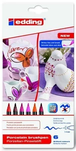 Edding 4200 Porzellan-Pinselstift Brushpen 6-er Set Auswahl warm,cool,family - Bild 1 von 4