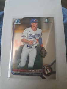 2022 Bowman Draft Chrome Sean McLain Prospects 1st RC #BDC-50 Dodgers Refractor