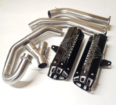 Tubo de escape Empire Industries negro sistema completo doble Yamaha Raptor 700 2015+ Foto 1 de 3