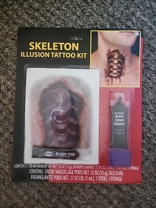 Skeleton Illusion Tattoo Kit Fun World Halloween Costume Makeup Kit Cosplay - Picture 1 of 6