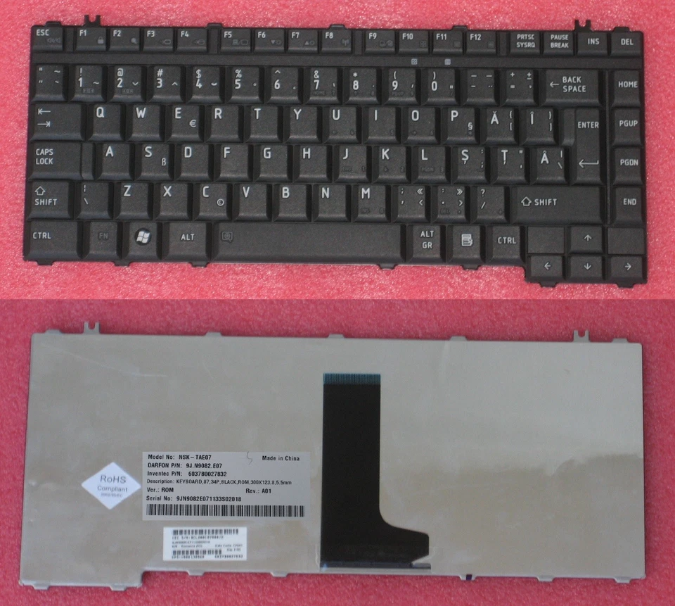 Keyboard qwerty Ro toshiba A300 NSK-TAE07 9J.N9082.E07 - Image 1 of 1