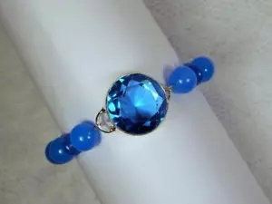 PULSERA DE PIEDRA DE NACIMIENTO CYNTHIA LYNN ""PIEDRA CIAN PLATA ESTERLINA TOPACIO AZUL DICIEMBRE - Imagen 1 de 1