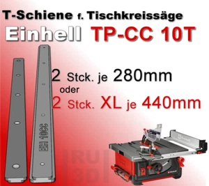 T-Nut Schiene, Gleitschiene f. Einhell TP-CC 10 T Tischkreissäge 440 o. 280mm - Bild 1 von 4