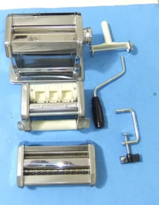 Nudelmaschine Deluxe Set 3 tlg Premium Edelstahl Maschine mit Spaghetti Fettu... - Bild 1 von 15