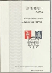 Ersttagsblatt ETB 2/1976 - "Industrie und Technik" Leuchtturm/Radioteleskop - Bild 1 von 1