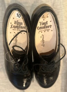 Finn Comfort Women's UK 7.5 US 10 Black patent leather oxford. Medium Width - Picture 1 of 8