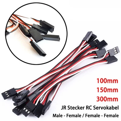 100/150/300mm Male Female JR Stecker RC Servokabel Verlängerungs Kabel RC Futaba - Bild 1 von 4