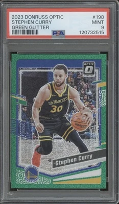 Panini Donruss Optic Green Glitter #198 2023 Stephen Curry 39/77 como nuevo PSA 9 Foto 1 de 2
