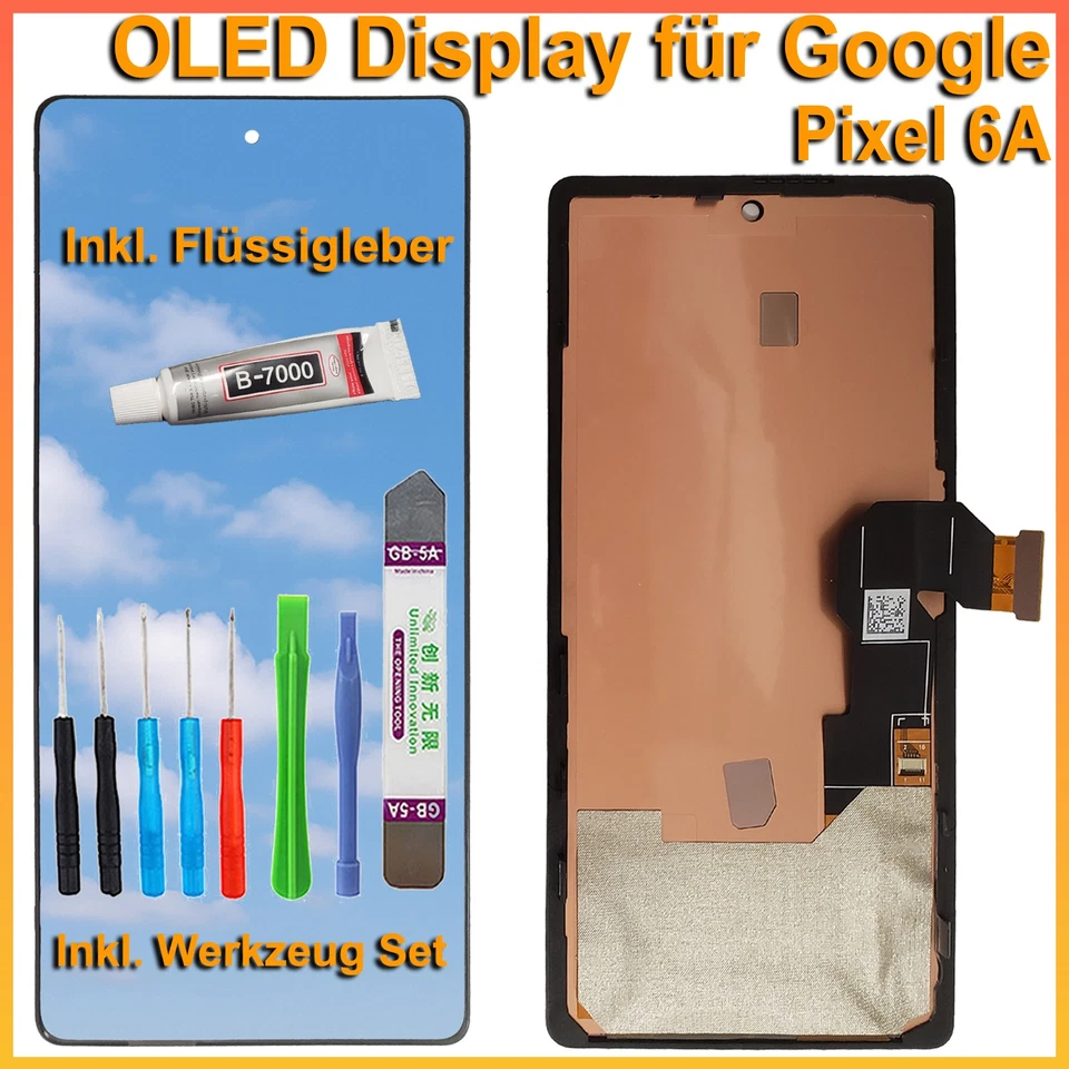 TOP-HX OLED Display für Google Pixel 6A G1AZG, GB17L, GB62Z, GX7AS LCD Bildschirm +TOOL