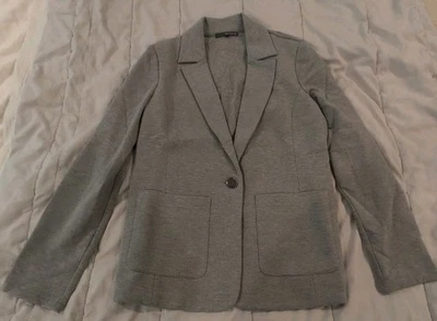 BNWT Matty M Women's Jersey Knit Blazer Jacket Fleece Lined Heather Grey Sz Sm - Image 1 of 4