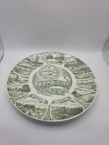 Vintage Conneaut Lake PA Centennial Teller 1958 Scenic 10" Schale Wasserkocherfedern - Bild 1 von 12