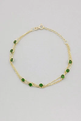Brazalete Circón Verde Chapado en Oro 18K Plata de Ley 925 Foto 1 de 4