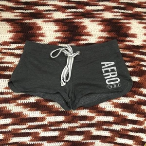 Aeropostale Lounge trendige Booty Shorts Micro Mini Kordelzug Damen XS Y2K grau - Bild 1 von 8