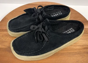 Clarks Originals Womens Wallabee Moccasin Cup Lo Black Suede  Shoes Size 6 - Picture 1 of 10
