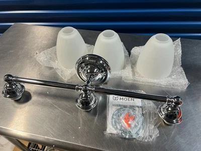 Moen YB2263CH Brantford 3-Light Bath Bathroom Vanity Fixture Chrome - Image 1 of 4