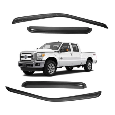 For Ford F250 F350 F450 F550 99-16 Super Duty Crew Cab Acrylic Window Visors - Image 1 of 4
