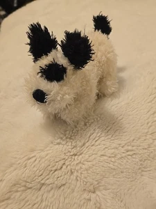 Very Rare HTF Jellycat Playful Pup Buddy Shaggy Black And White Ears Tail Dog - Picture 1 of 7