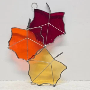 Vintage Buntglas Herbst Blatt Kaskadenfenster Sonnenfänger Blätter Kaskade - Bild 1 von 7