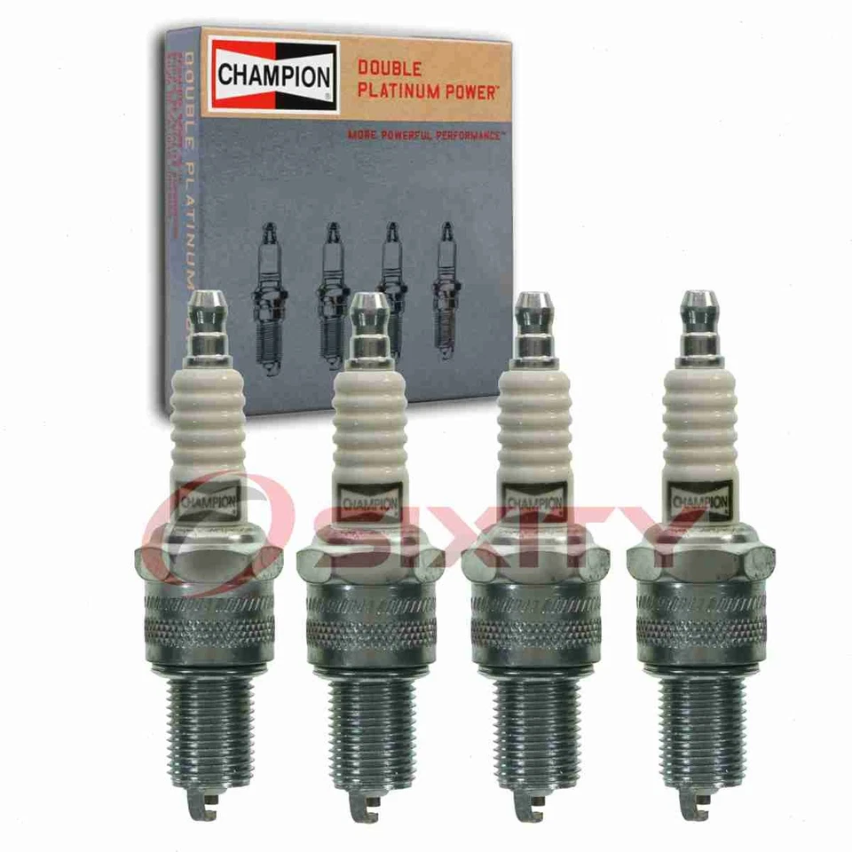 4 pc Champion Double Platinum Spark Plugs for 1987-1990 Mitsubishi Van 2.4L rs - Image 1 of 4