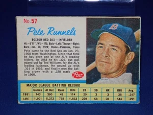 1962 Post #57 Pete Runnels ( Boston Red Sox ) Hand Cut ( Free Shipping ) - Picture 1 of 1