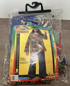 Hippie Flower Power Erwachsene Herren Kostüm Halloween Verkleidung Kostüm - Bild 1 von 4