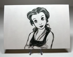 Disney Prinzessinnen: Belle (Die Schöne und das Biest) Konzeptkunst seltene Postkarte! 3,75 x 4,5" - Bild 1 von 2