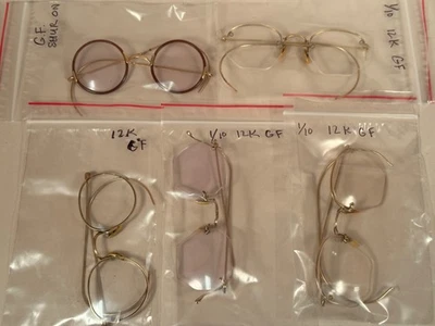 Vintage Eyeglasses (5), Gold Filled (J) 10K, 12K GF - Image 1 of 3