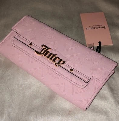 Cartera sin asas Juicy Couture rosa claro corta dulce solapa reforzada nueva con etiquetas Foto 1 de 4