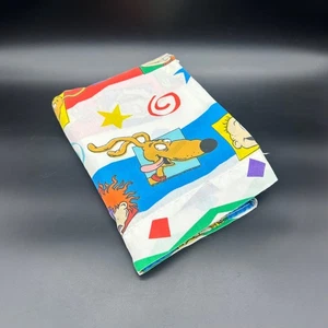 Vintage Twin Size Flat Sheet 1997 Rugrats Y2K Fabric Springs USA Cartoon - Picture 1 of 6