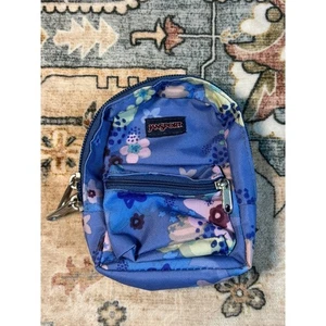 Jansport Schlüsselanhänger Clip On Rucksack Floral Blau Schule College Accessoire - Bild 1 von 6
