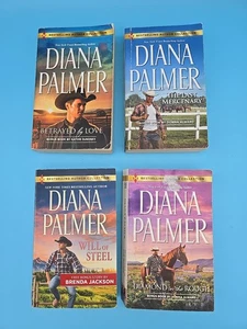 Lot of 4 Diana Palmer Paperback Novels Last Mercenary Will of Steel Betrayed - Imagen 1 de 14