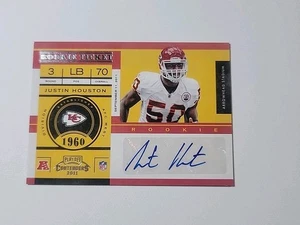 2011 Justin Houston - Contenders Rookie Ticket Auto #147 RC - Chiefs - Picture 1 of 2