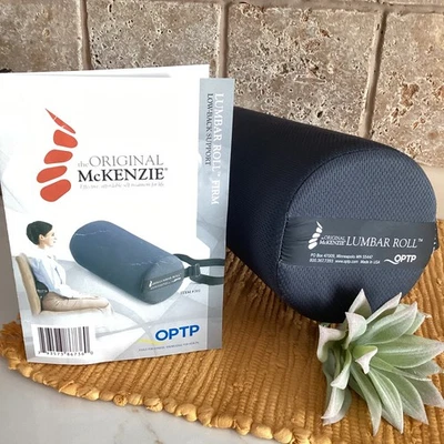 Rolo lombar original McKENZIE OPTP cinza com alça preta usado EUA 11"x4.5" - Imagem 1 de 4